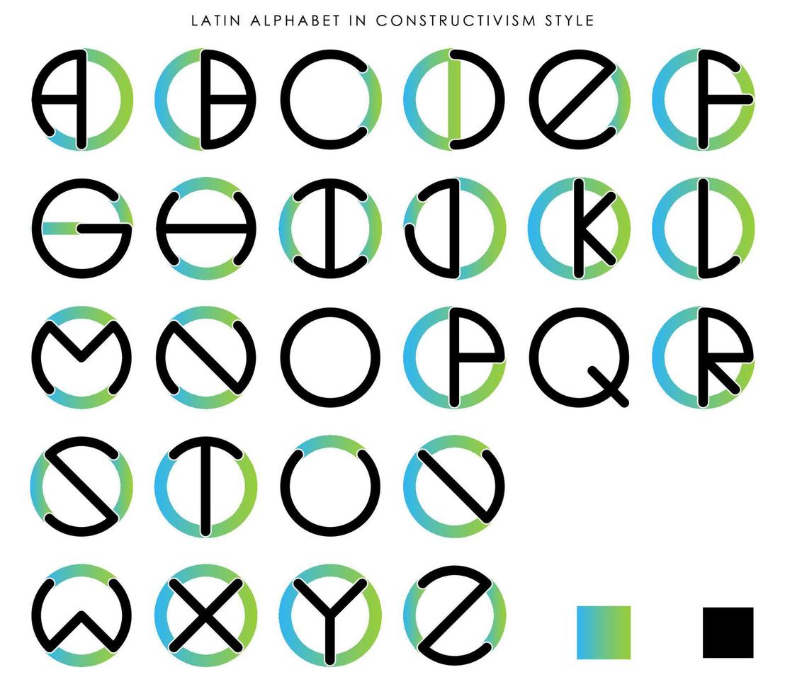 Latin Alphabet in Constructivism vector