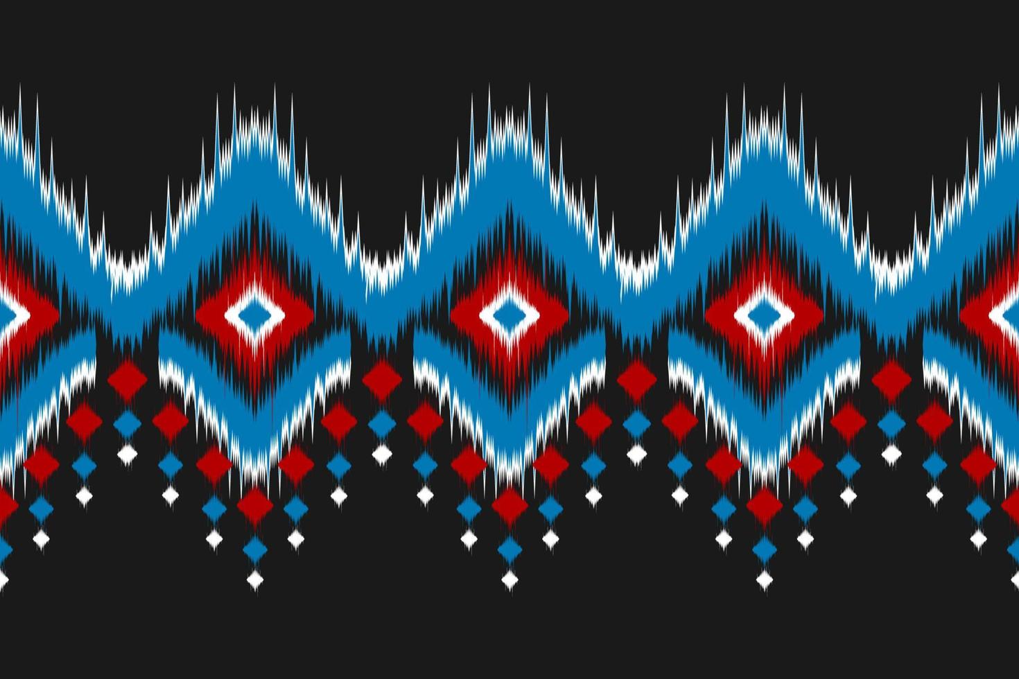 Border ethnic ikat pattern art. Fabric American, mexican style. Geometric striped native. vector