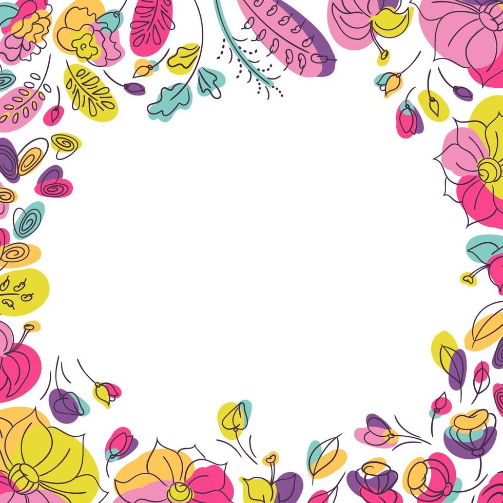 fondo floral para publicación en redes sociales con flores de verano vector