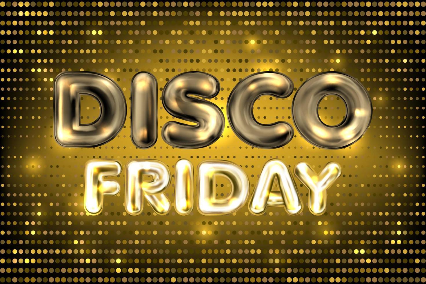 DiscoFriday banner with golden lights vector