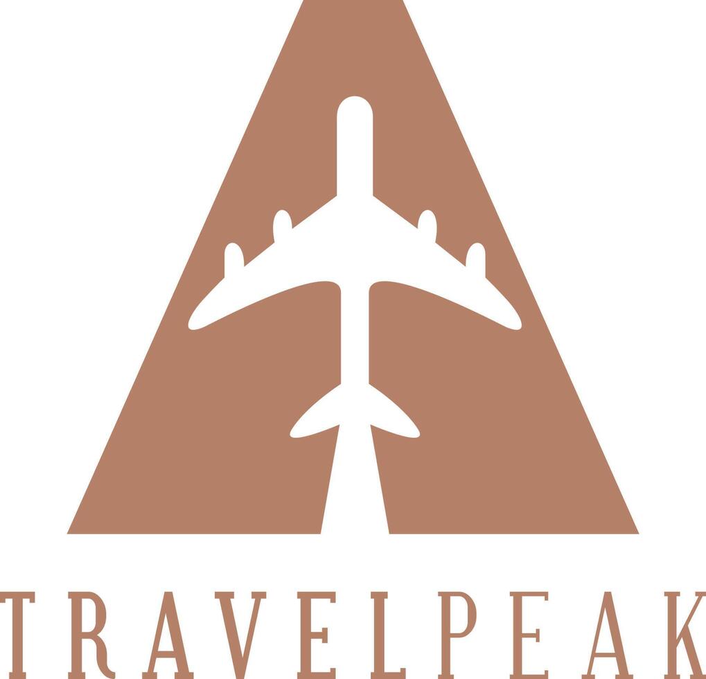 Capital letter A travel vector logo design. Letter A air travel logo design template.
