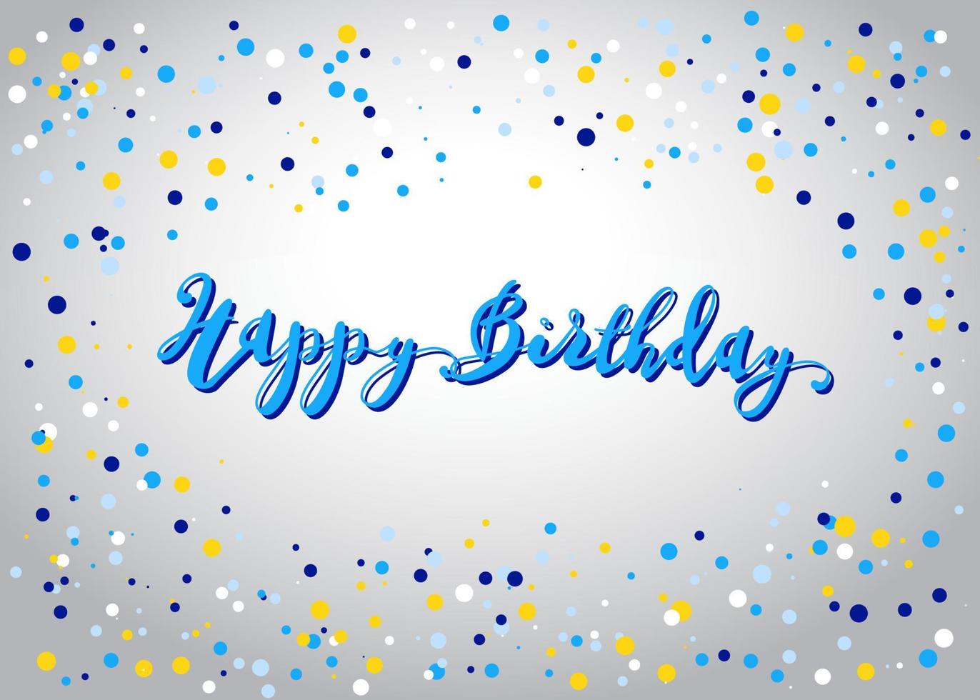 Happy Birthday Lettering and Confetti vector