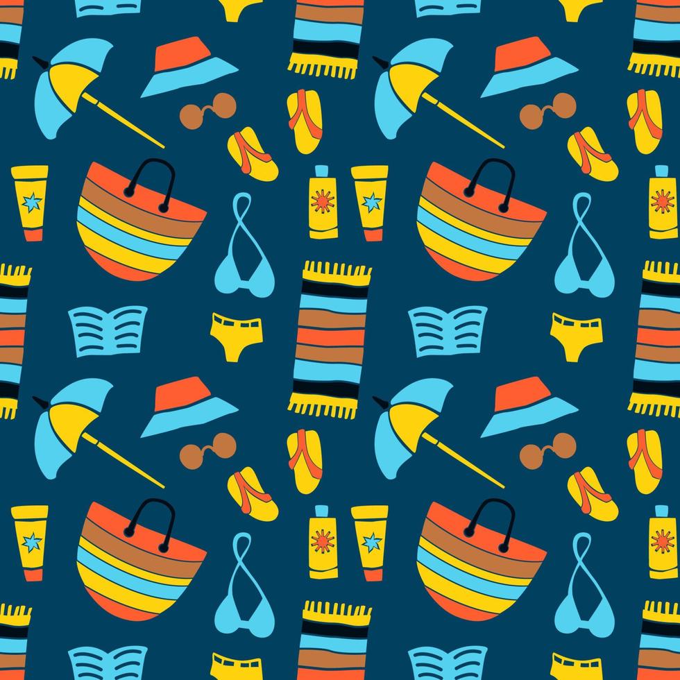 Beach seamless pattern vector