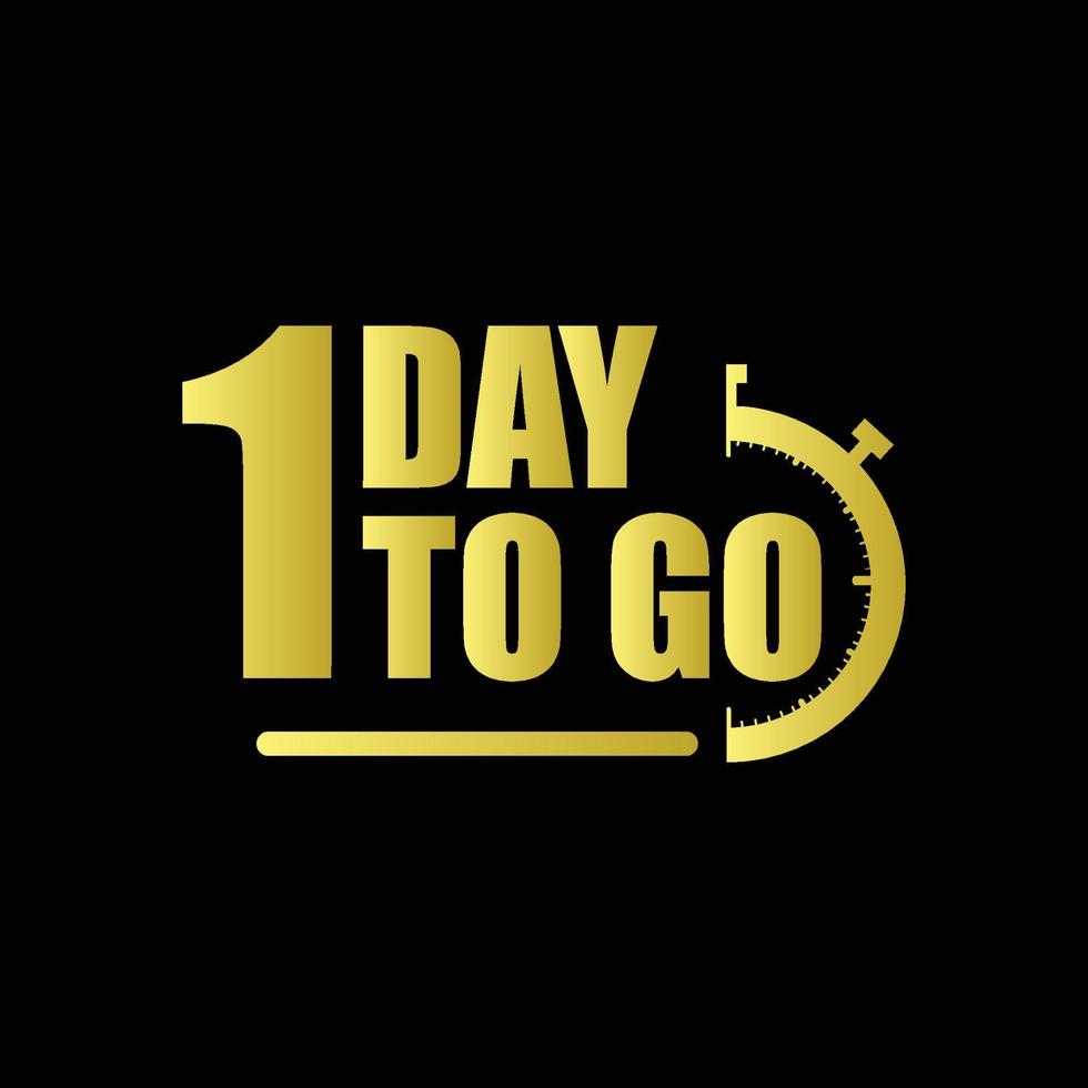 1 days to go Gradient button. Vector stock illustration