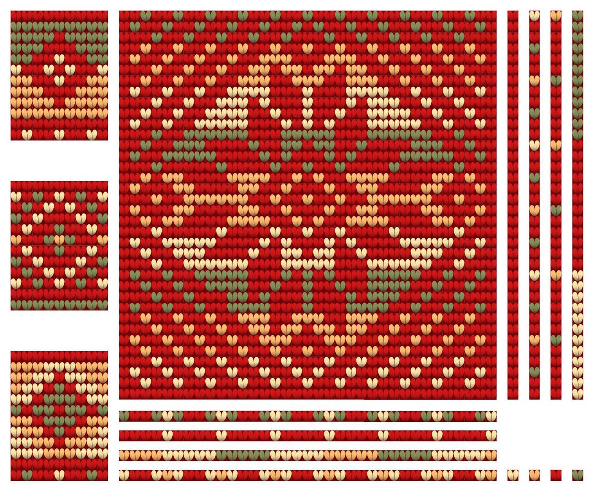 Christmas knitting red pattern of Ugle Sweater vector