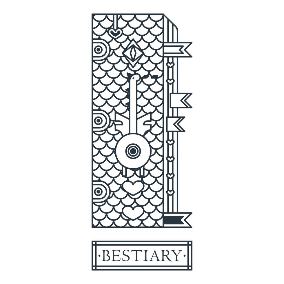 Medieval bestiary book vector