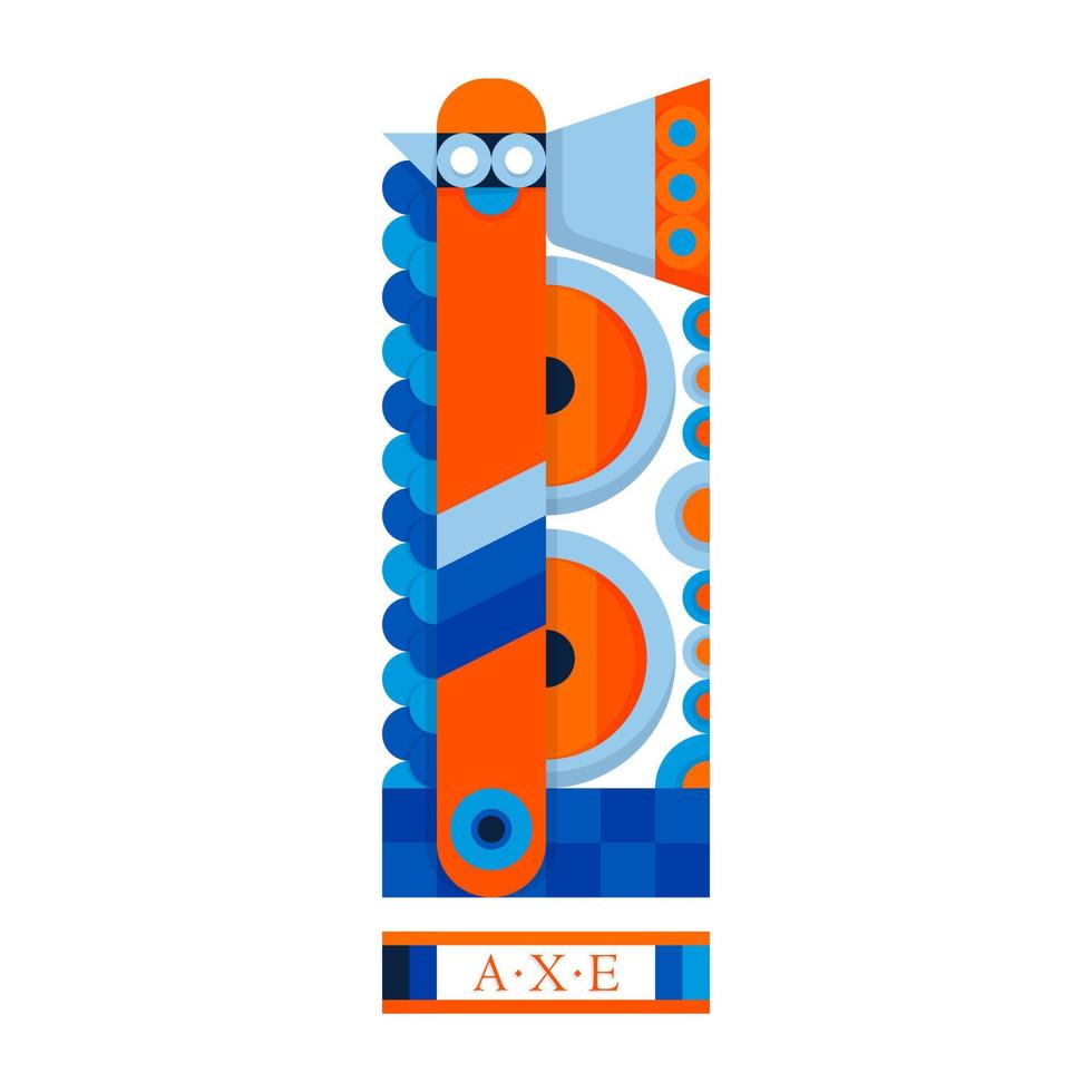 Northern fantasy battle emblem. Viking axe and shield and chain armor vector