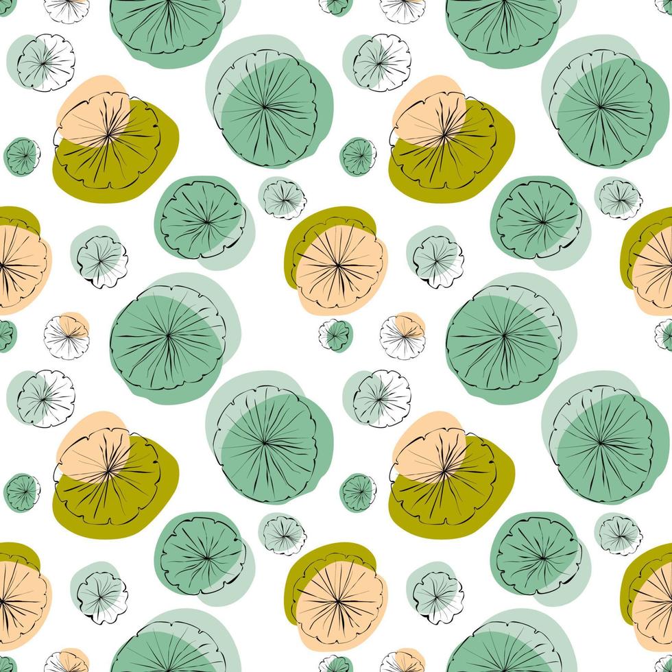 Lily pad seamless pattern vector