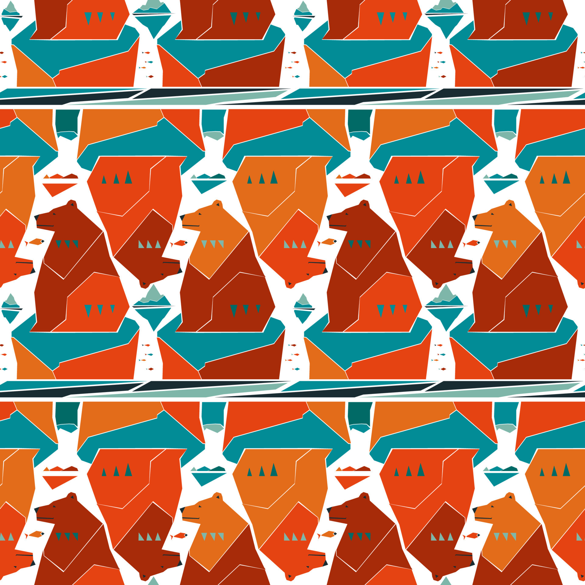Bear seamless pattern 12700041 Vector Art at Vecteezy