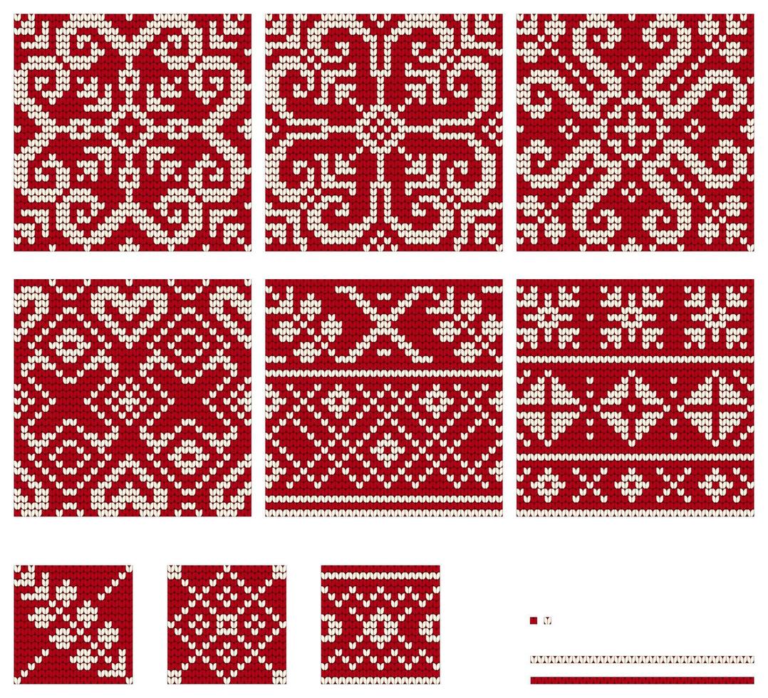 Set of Norwegian Star knitting patterns vector
