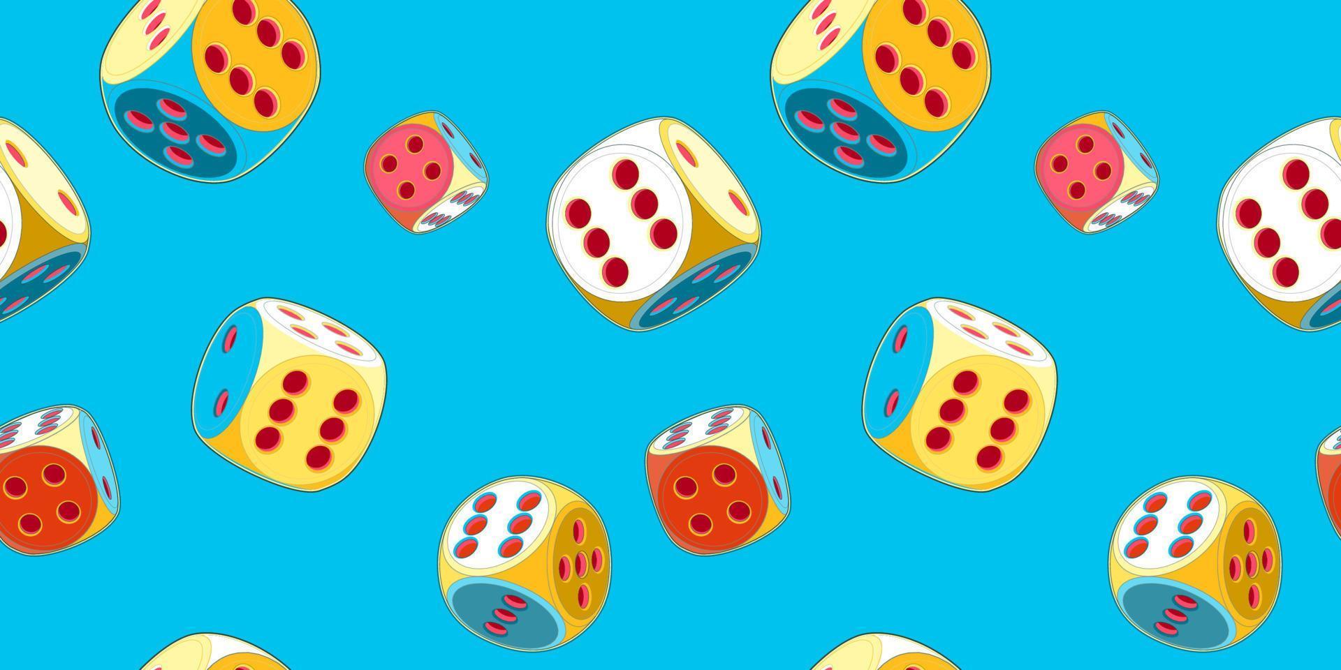 Seamless Pattern of Lucky Dice with six vector