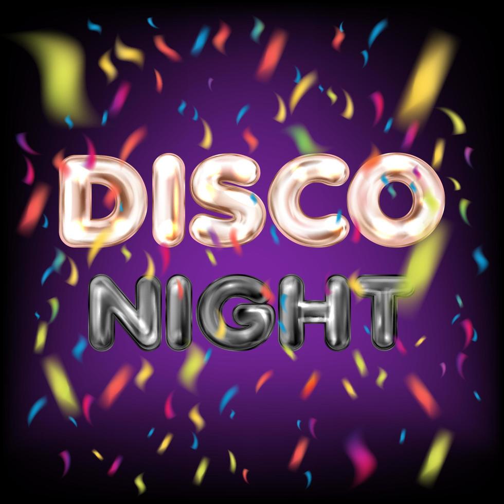 banner de noche disco con confeti vector