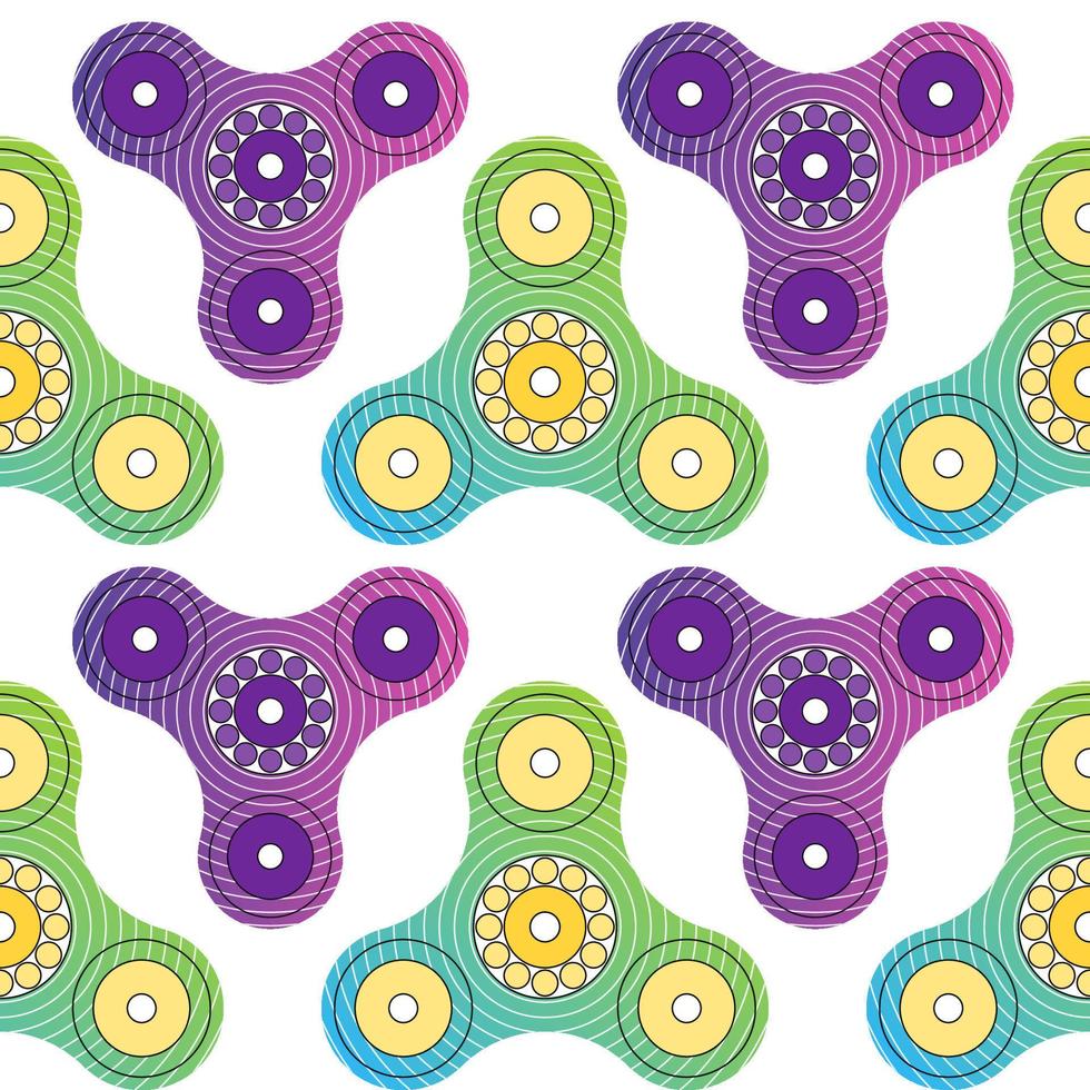 Fidget spinner toy seamless pattern vector