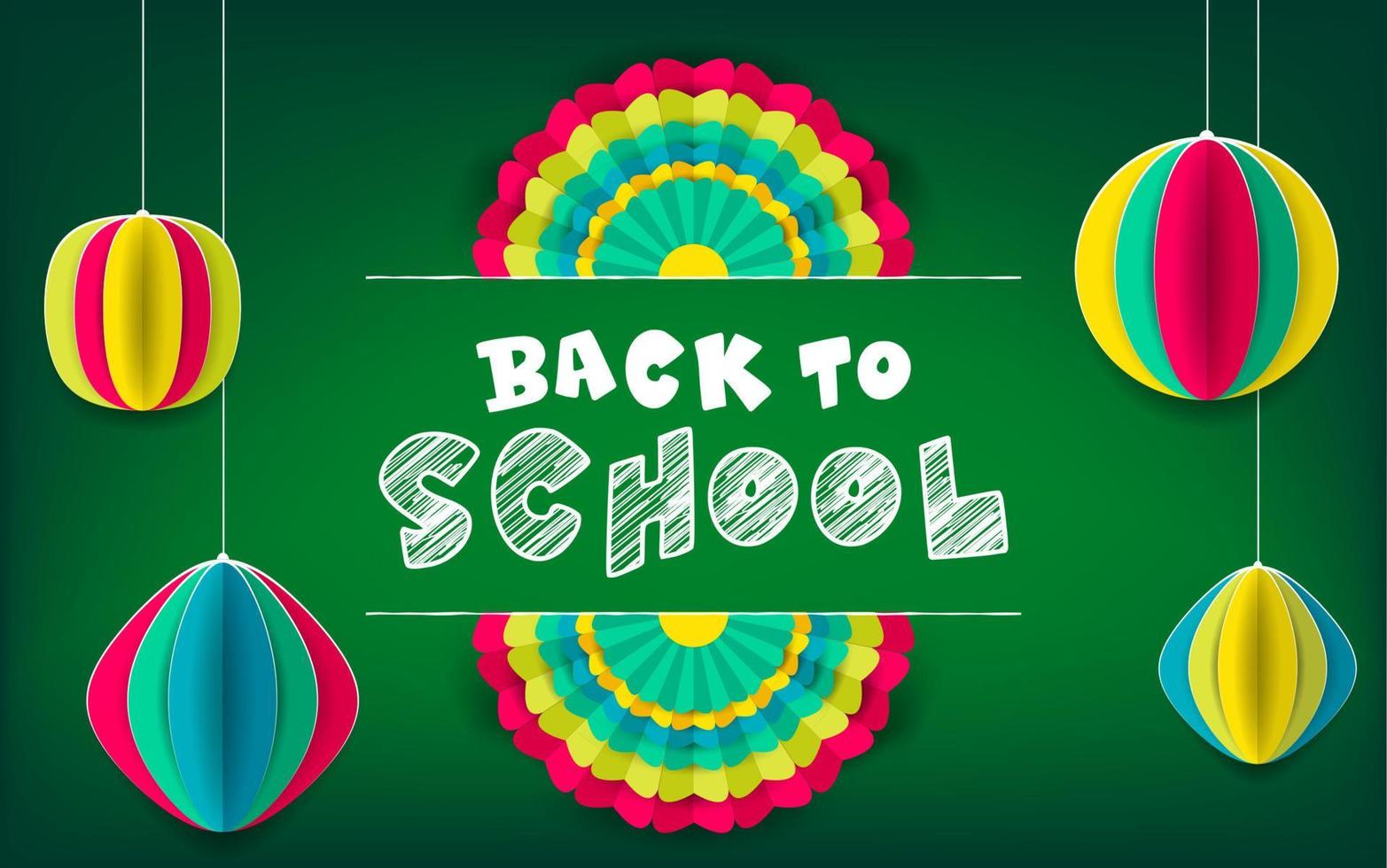 Back to School green poster vector