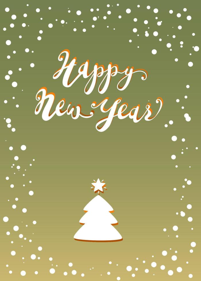 Happy New Year Tree greeting card vector