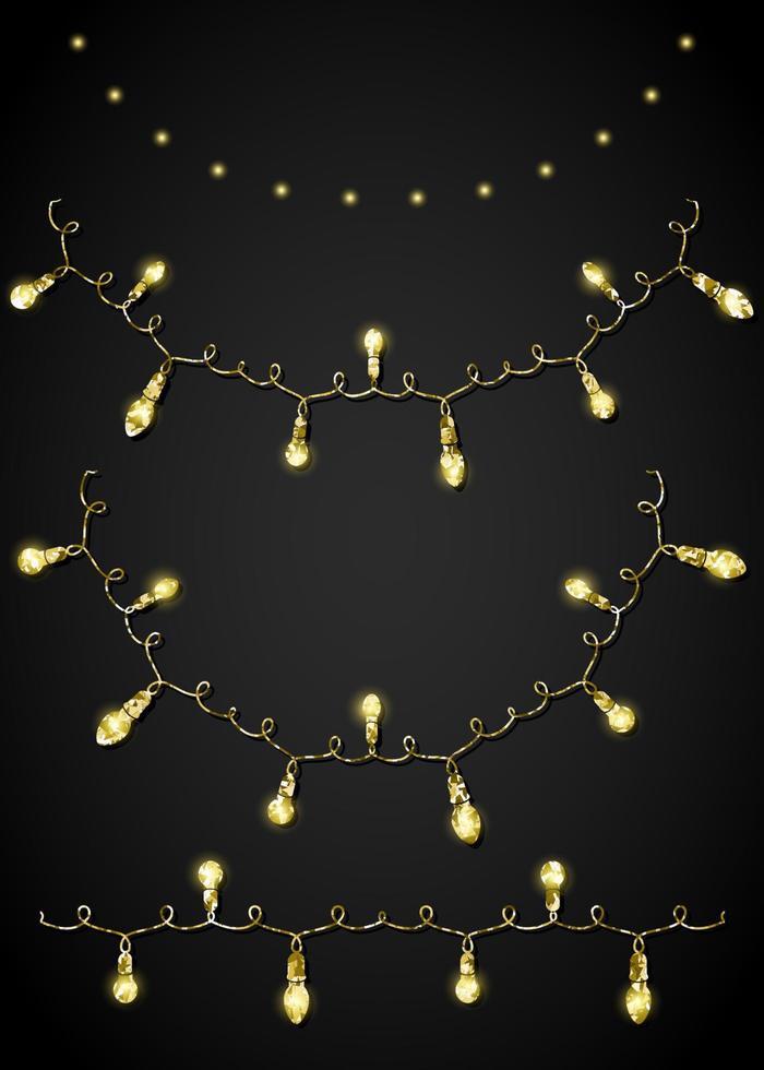 Glitter golden festoon and garland vector