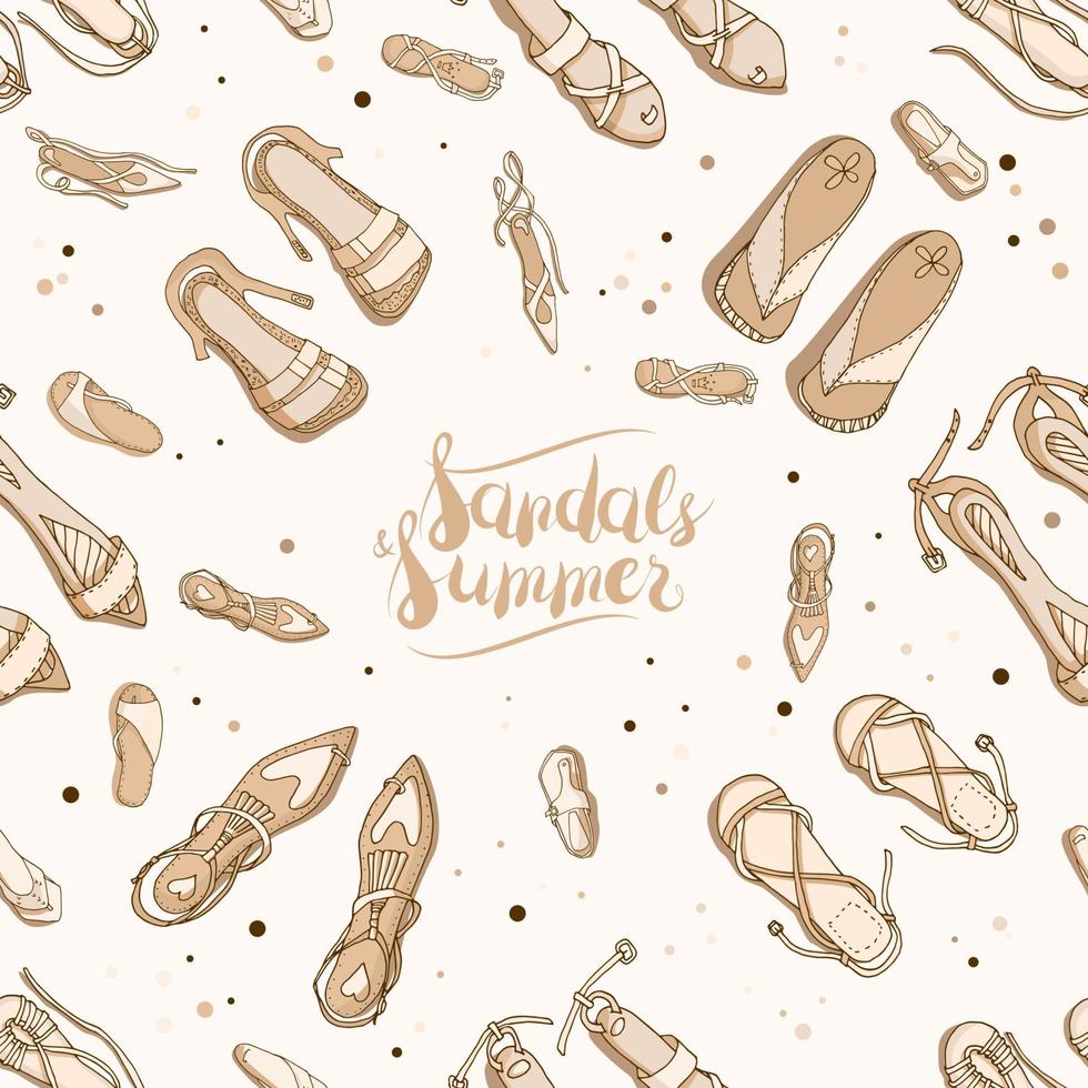 Sandals seamless pattern vector