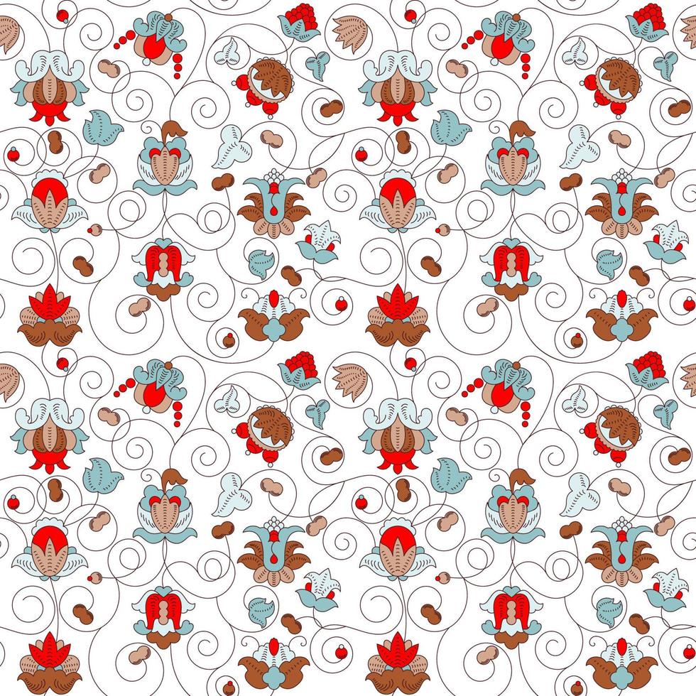 Fine Vintage Floral seamless pattern vector