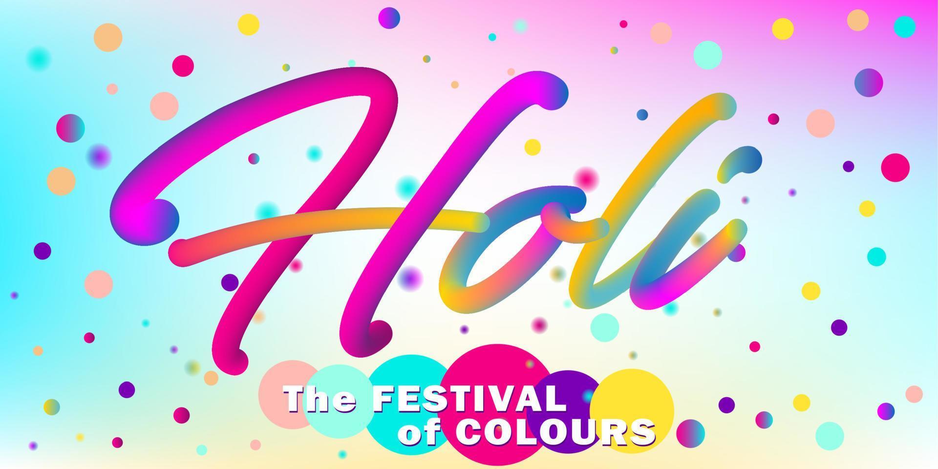 Header in disco style for Holi festival of colors vector