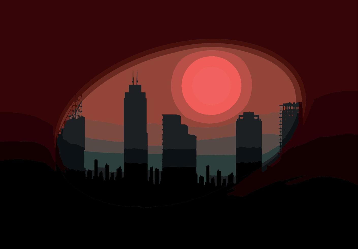 Illustration of silhouette city vector