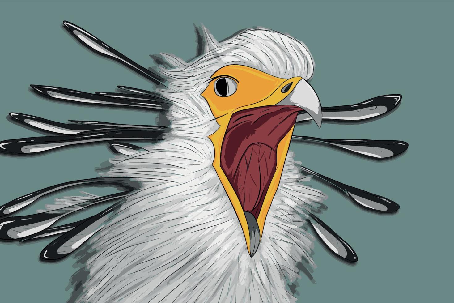 Illustration of Secretarybird vector