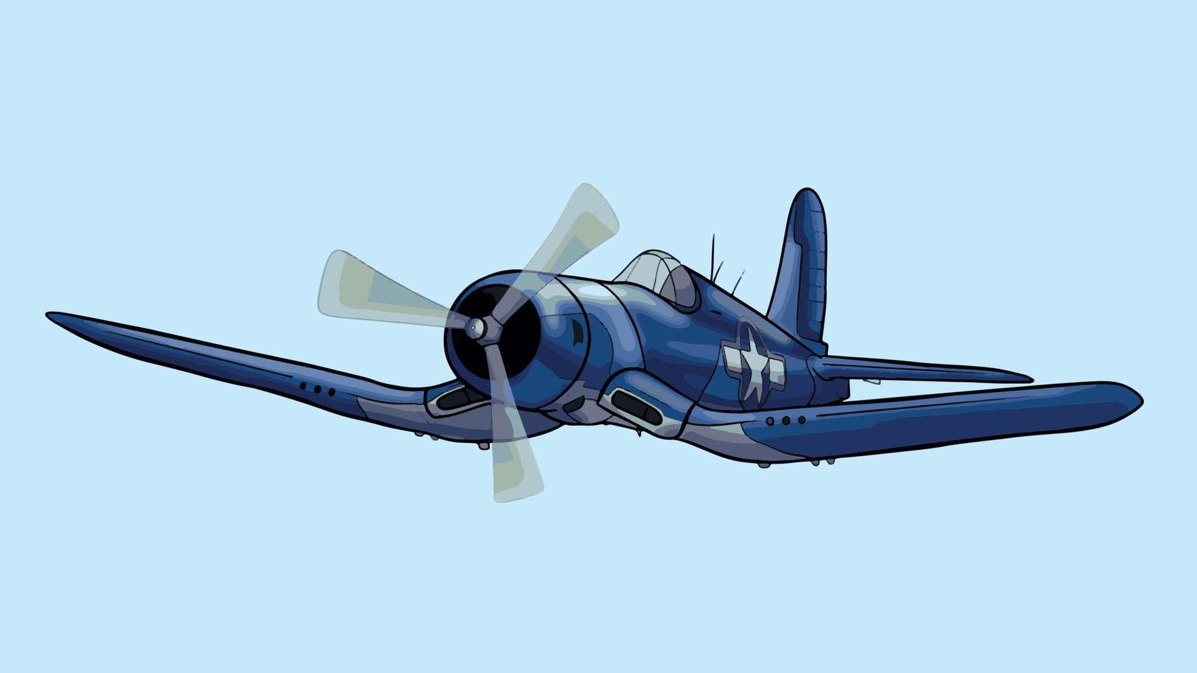 Illustration of US ww2 warplane vector