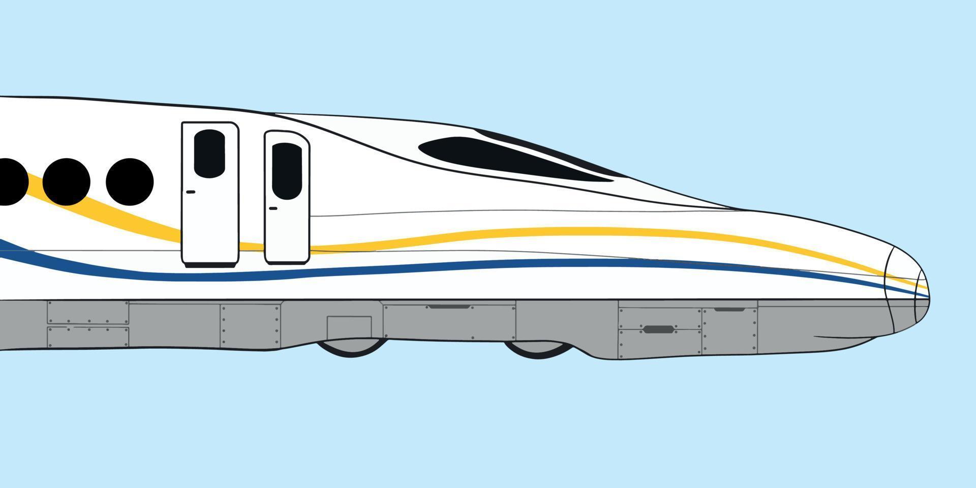 Sidelook of illustrated highspeed train vector