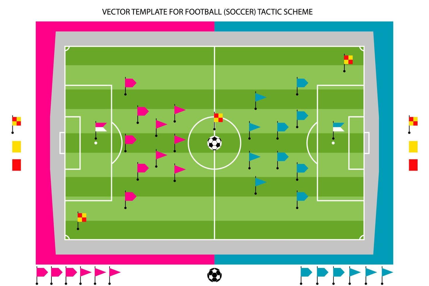 tamplate para esquema de táctica de fútbol vector