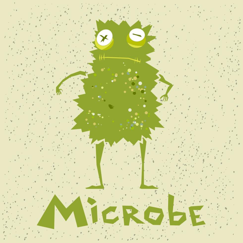 microbio divertido en un estilo de dibujos animados vector