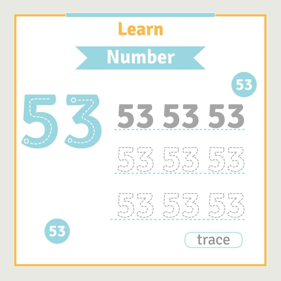 Back to School Worksheet for Kids With Number Tracing Fun Vector Preschool Number Illustration for Kids Learning Activity Alphabet Coloring Book
