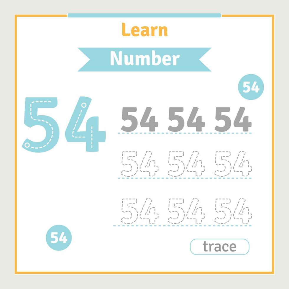 Back to School Worksheet for Kids With Number Tracing Fun Vector Preschool Number Illustration for Kids Learning Activity Alphabet Coloring Book