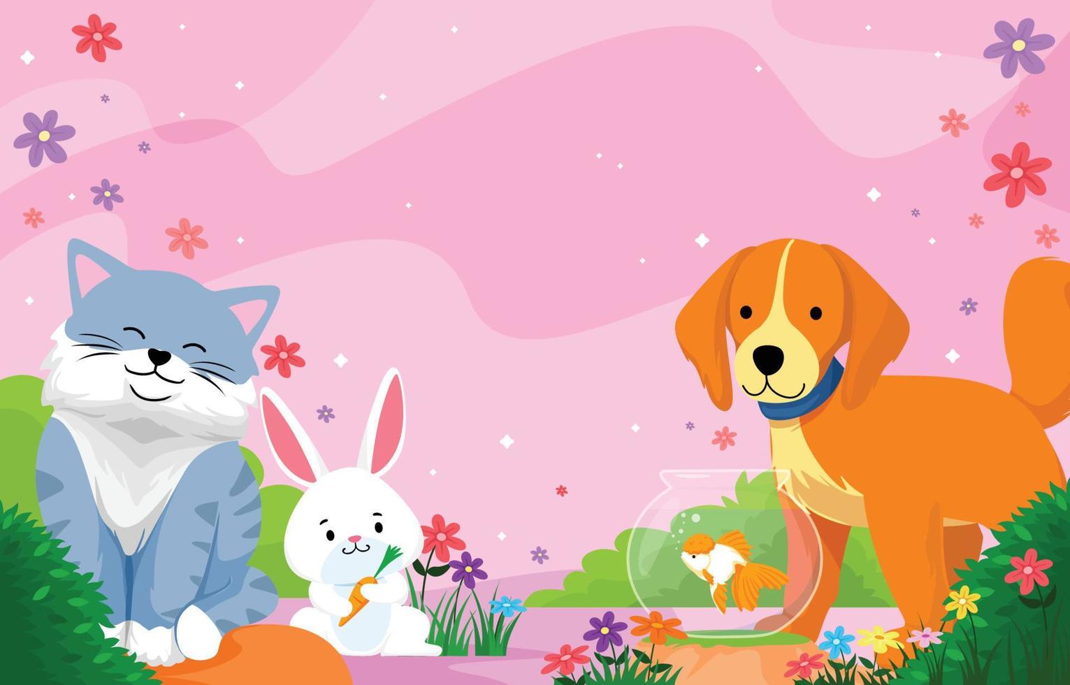 Domestic Pets Background Template vector
