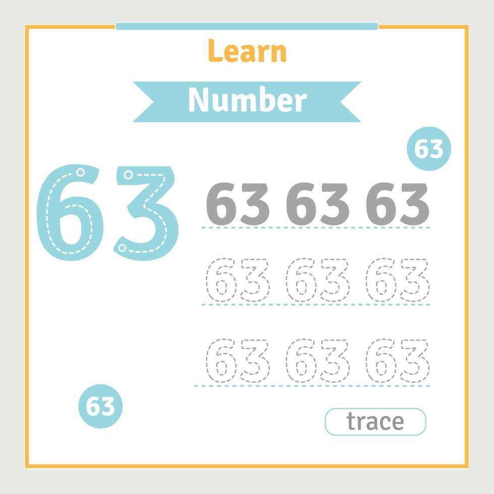 Back to School Worksheet for Kids With Number Tracing Fun Vector Preschool Number Illustration for Kids Learning Activity Alphabet Coloring Book