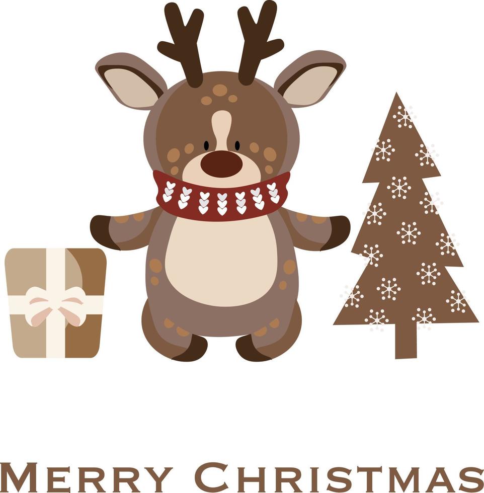 Cute Christmas Animal Compositions Vector illustration