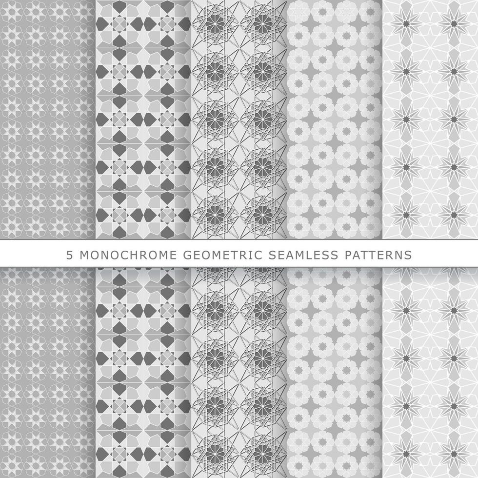 conjunto de patrones sin fisuras geométricos vector