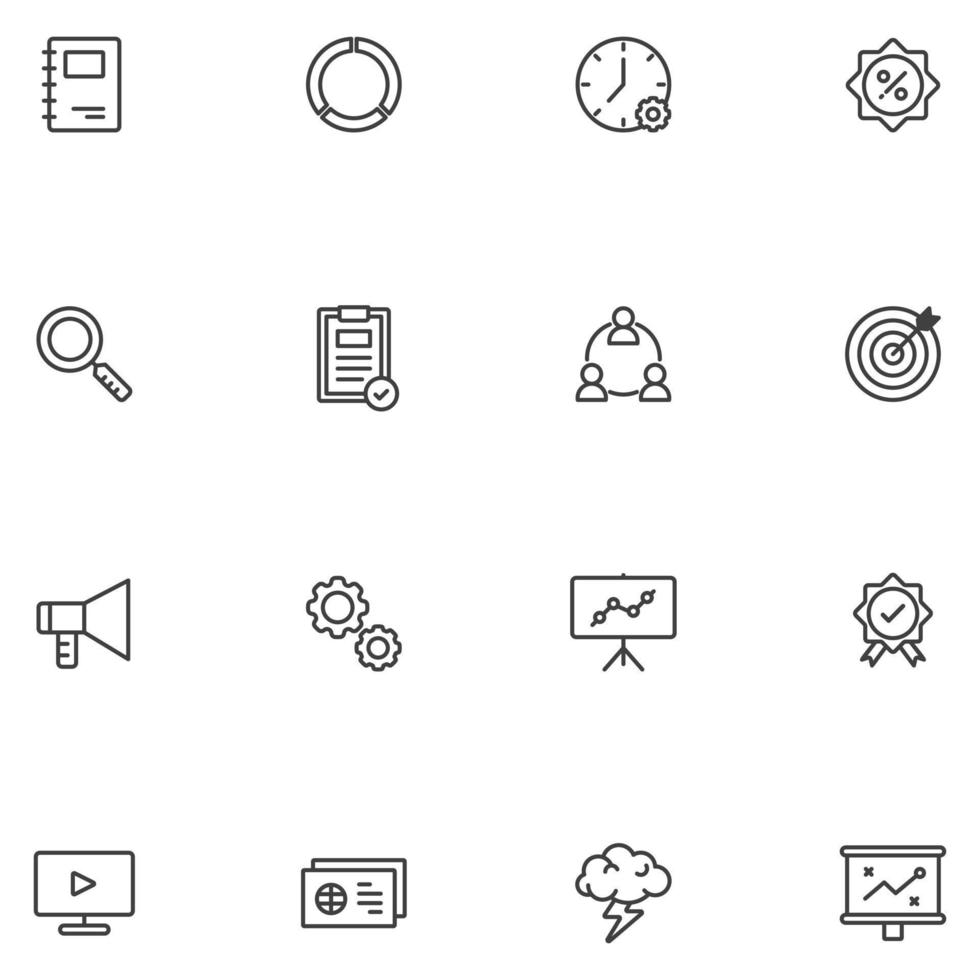 Set of Business Line Icon vector