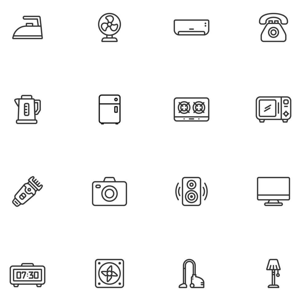 Set of Home Appliance Line Icon vector