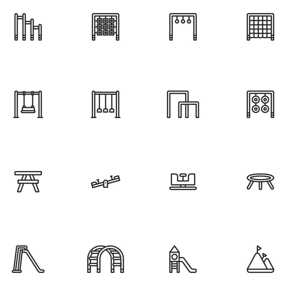 Set of Playground Line Icon vector