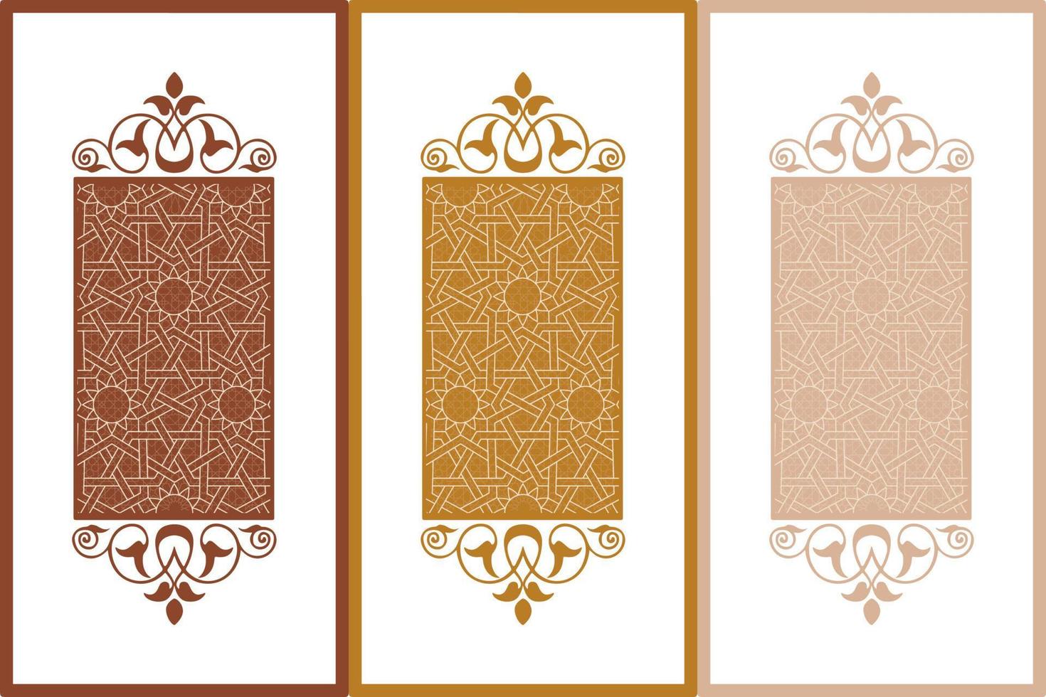 Floral frame with Arabic Islamic and Geometric arabesque style with seamless border. Elegant vector background for invitations and greeting cards...