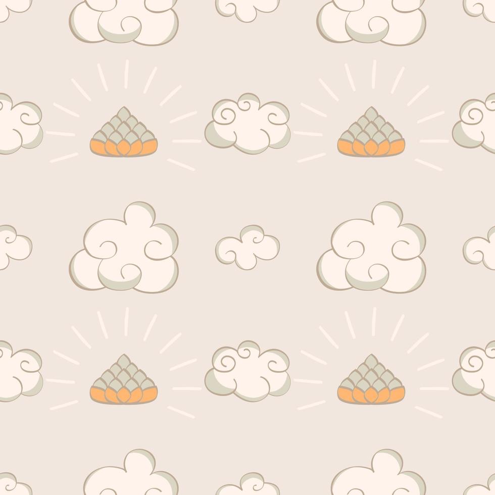 Cartoon Oriental seamless pattern vector