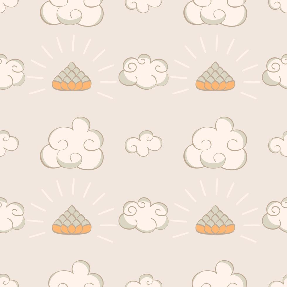 Cartoon Oriental seamless pattern vector