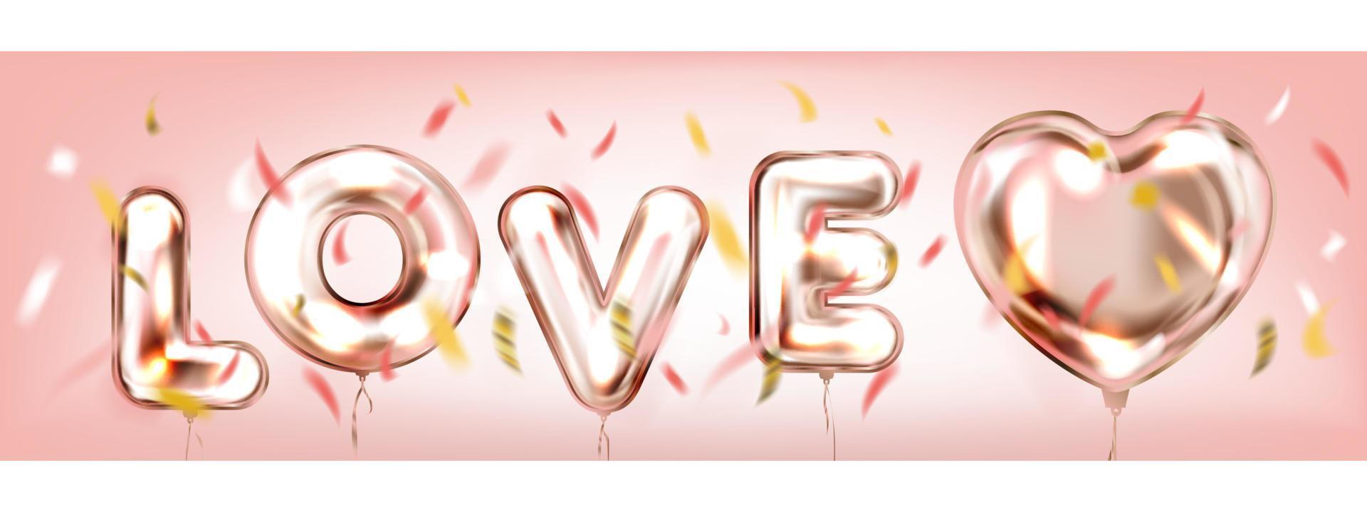 Love in a Air pink romantic banner vector
