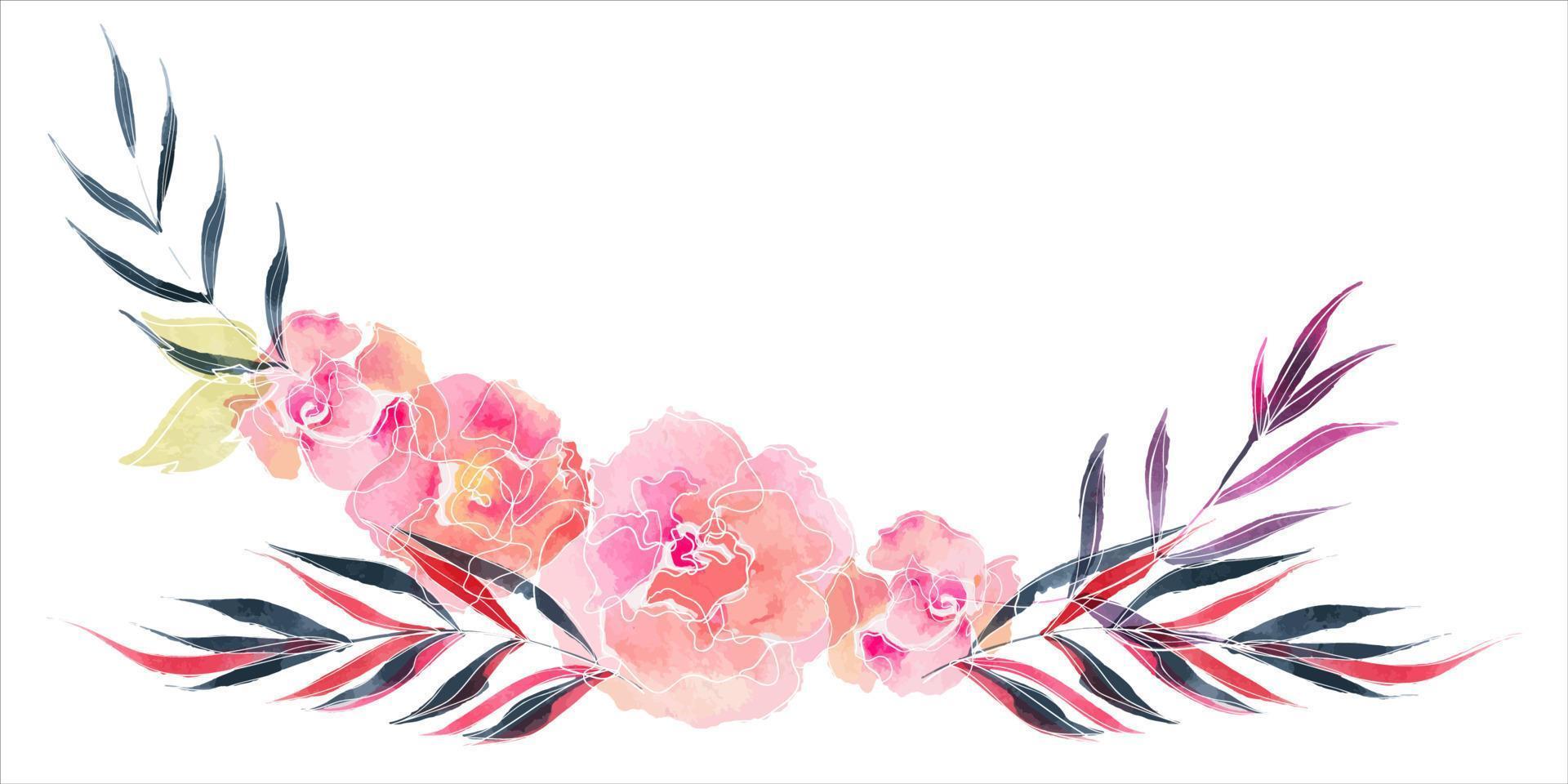 Floral rose garland vector