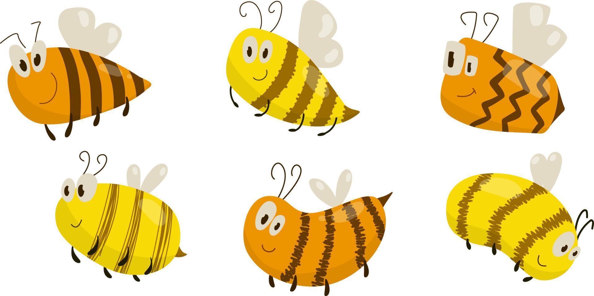 conjunto de vectores con diferentes abejas