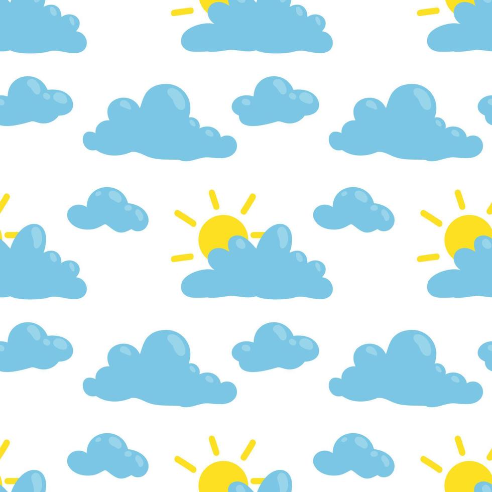 Vector pattern with clouds and sun