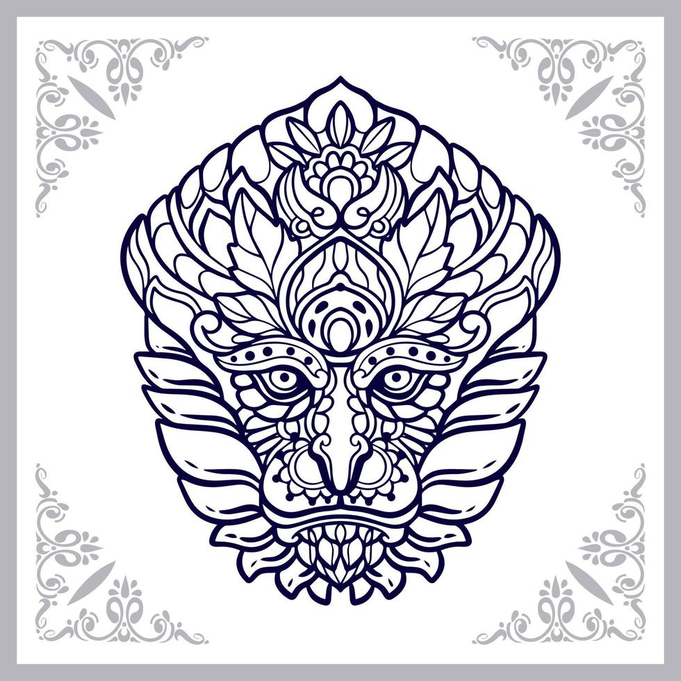 Monkey head mandala arts isolated on white background vector