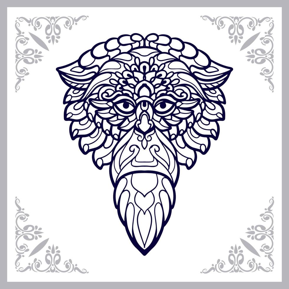 Monkey head mandala arts isolated on white background vector
