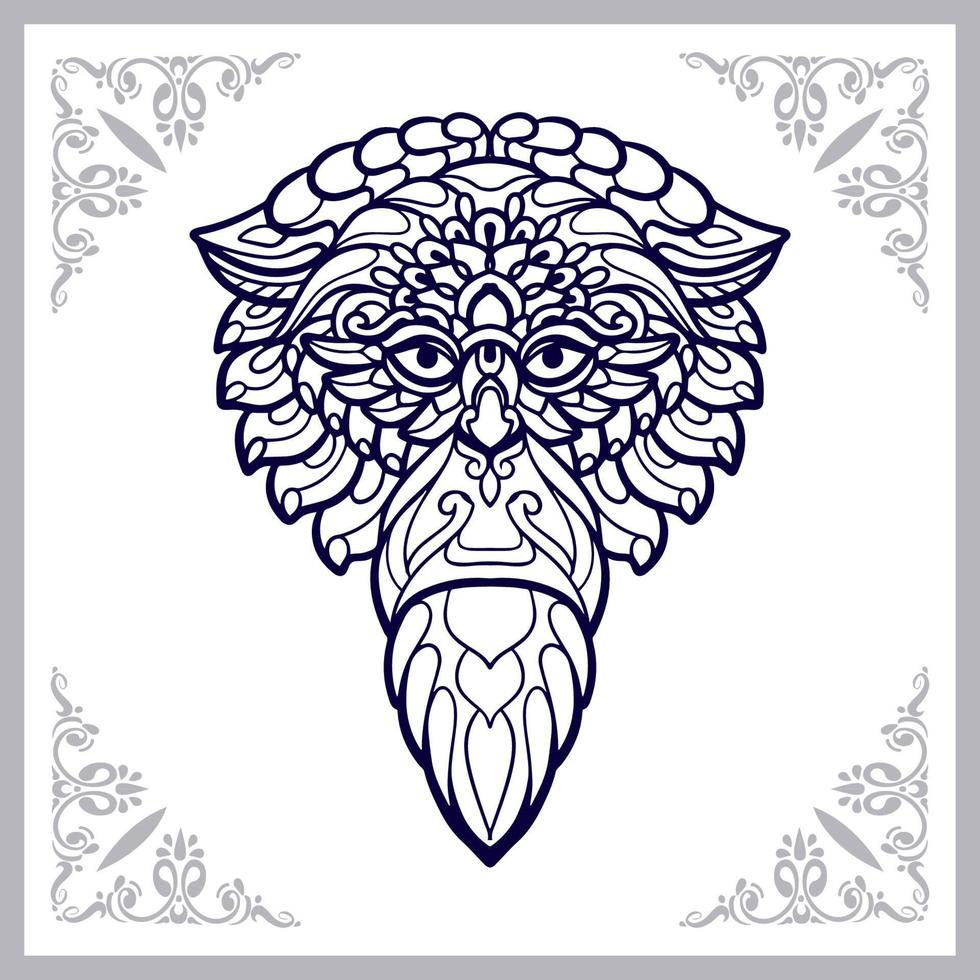 Monkey head mandala arts isolated on white background vector