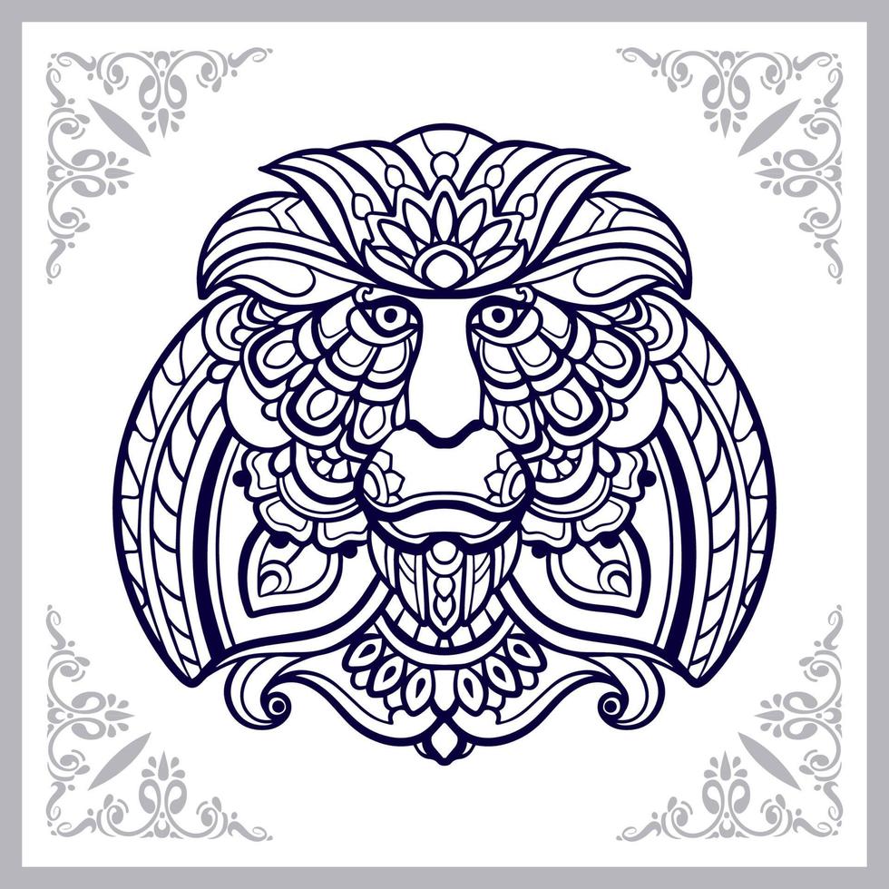 Monkey head mandala arts isolated on white background vector
