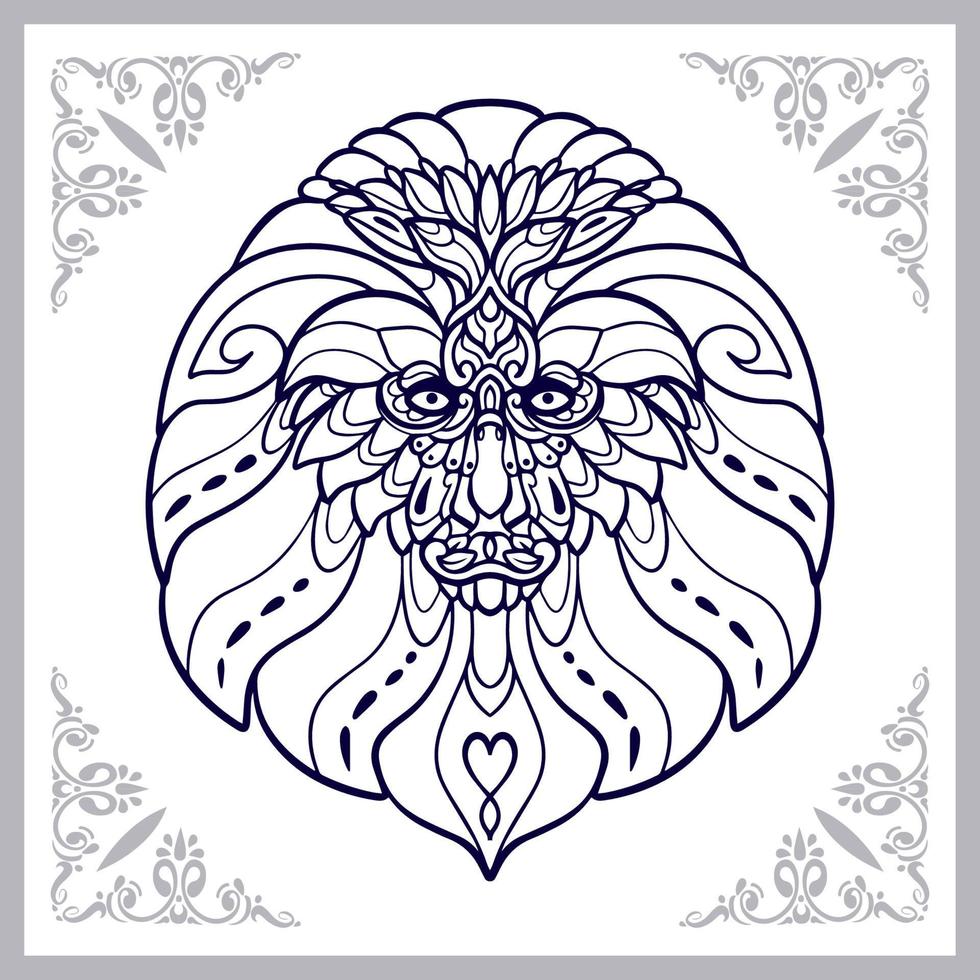 Monkey head mandala arts isolated on white background vector